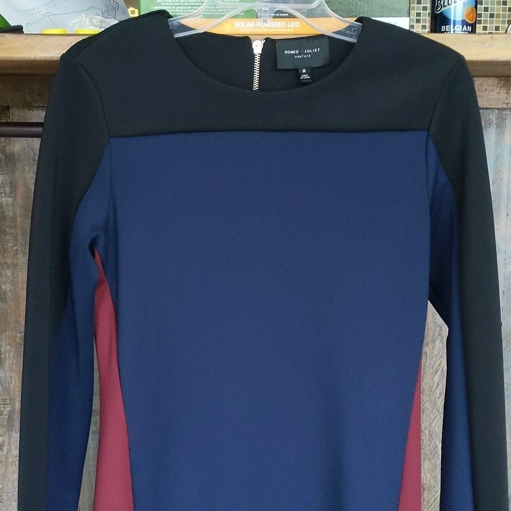 Romeo+Juliet Couture Color Block Long Sleeve Dress - Women's Medium - Picture 2 of 6